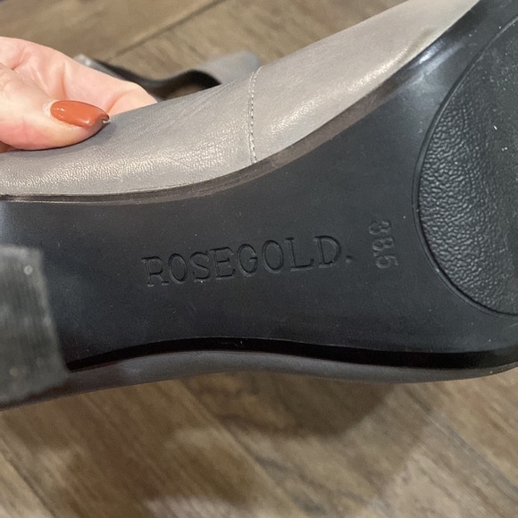 ROSEGOLD Grey Studded heel almond toe shoes | 38 1/2 / 8 1/2 - Picture 7 of 12